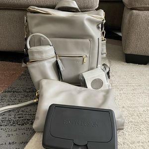 Fawn design grey motherhood diaper bag bundle